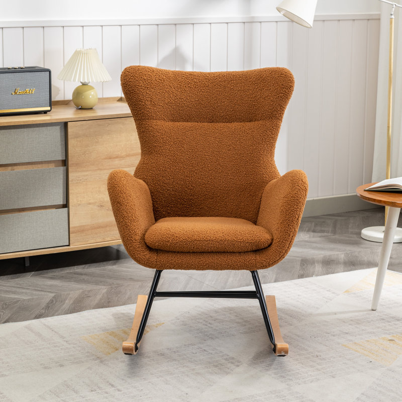 Chaise berçante Joury, Bouclé caramel