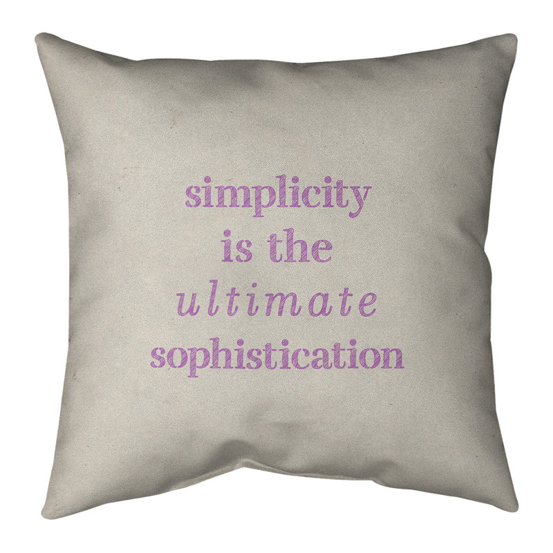 Coussin décoratif simple à la main, 18 po x 18 po, Blanc / violet
