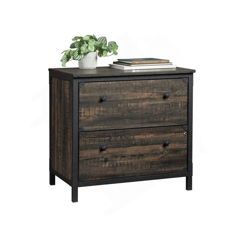 Classeur latéral de style rustique, finition brune, Brun