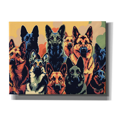 'German Shepherd Poster' by Momart Canvas Wall Art