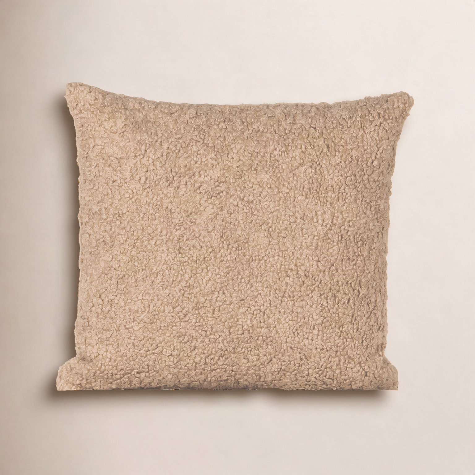 Solid Throw Pillow, Polyester, Beige, Square 20"