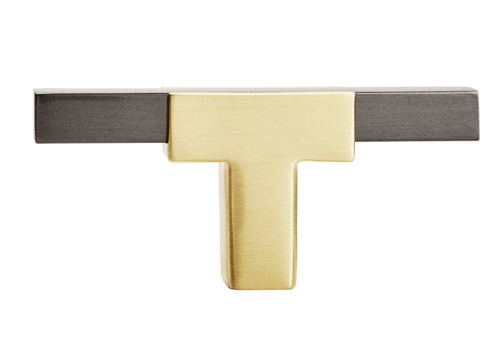 Urbanite Bar Cabinet Knob, Brushed Gold/Black Chrome