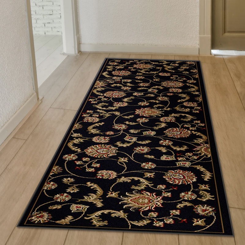 Tapis oriental noir Nordin, Tapis de couloir : 2 pi 2 po x 7 pi 7 po