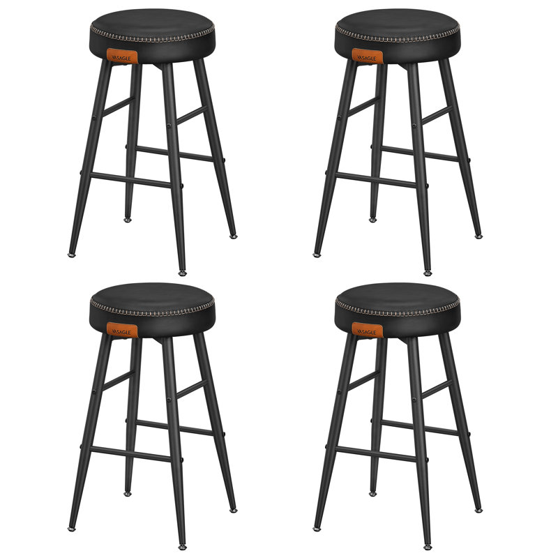 Ide Upholstered Counter Stool with Metal Frame, Ink Black, 63cm