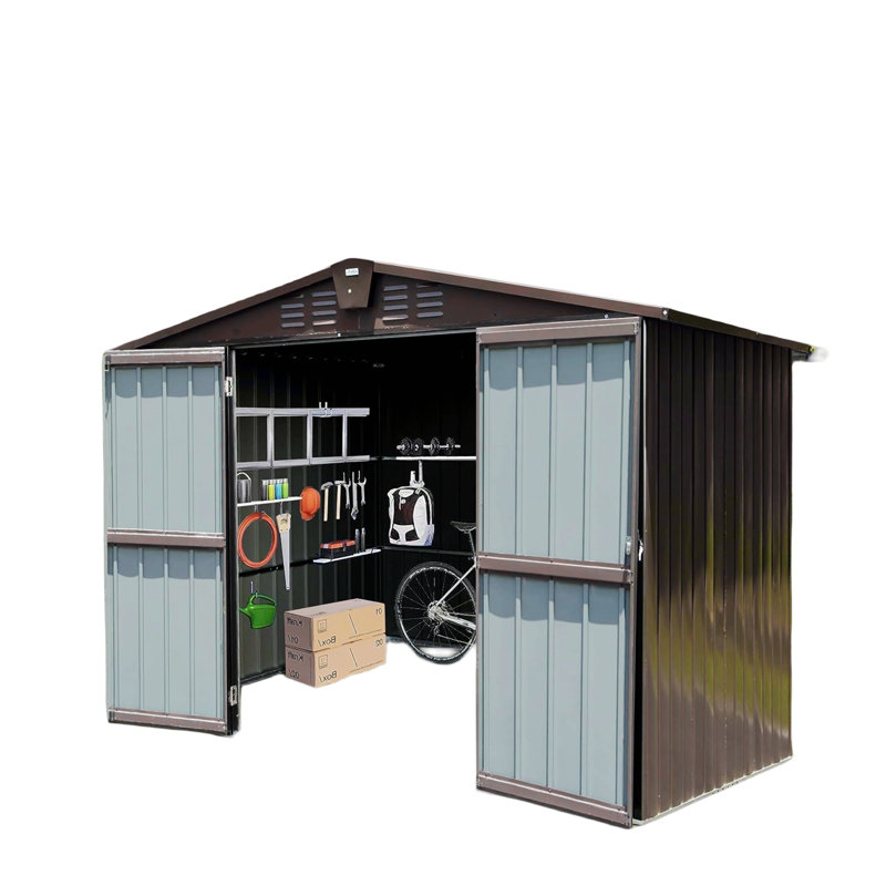 Outdoor Storage Shed,Metal Outside Sheds&Outdoor Storage Galvanized Steel,Tool Shed With Lockable Double Door For Patio,Backyard,Garden,Lawn