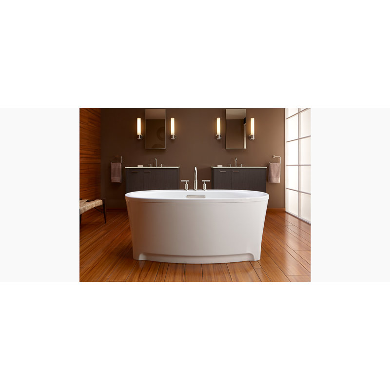 Bain ovale autoportant à vibration, Blanc