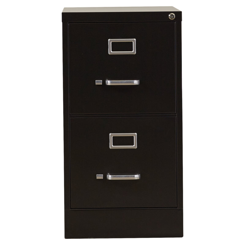 15'' Wide 2 -Drawer Steel File Cabinet, Black