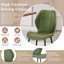 4 ensembles de chaises de salle à manger en polyuréthane vert olive rétro avec un coussin spacieux et confortable. Plusieurs couleurs disponibles, avec des pieds en métal noir et des pieds réglables, convenant à la salle à manger, au bureau et au bureau, etc.-1938965638