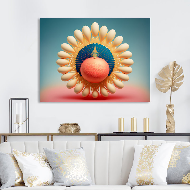 Golden Terra Rosa orange - reproduction sur toile, H 16 po x l 32 po x P 1 po, Toile tendue
