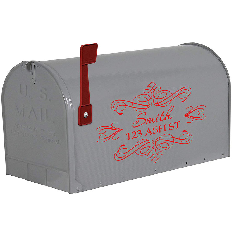Décalcomanie murale personnalisable adresse de boîte aux lettres personnalisée, Oui, Rouge