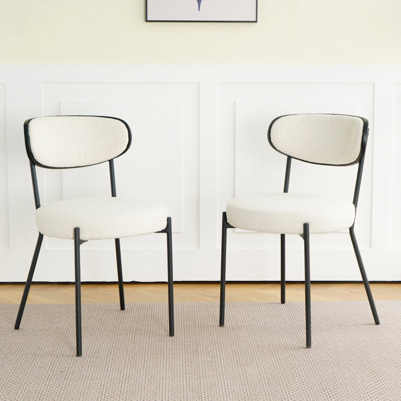 Chaise de salle à manger Boucle Modern, Crème, crème