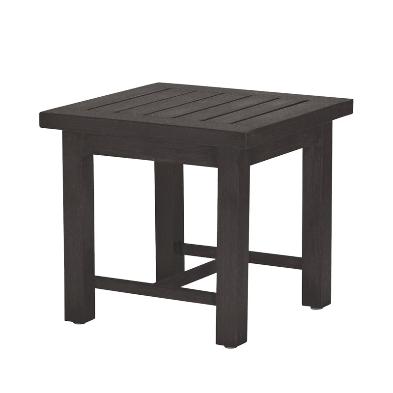 Club Aluminum Outdoor Side Table, Slate Gray