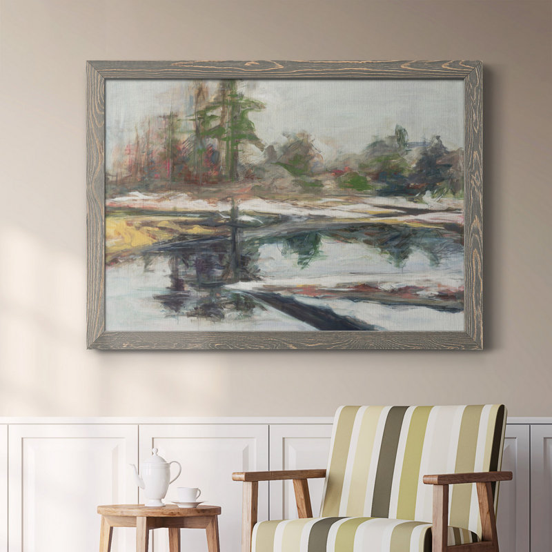 " QUIET REFLECTION ", Grey Framed, 23" H x 32" W x 1" D