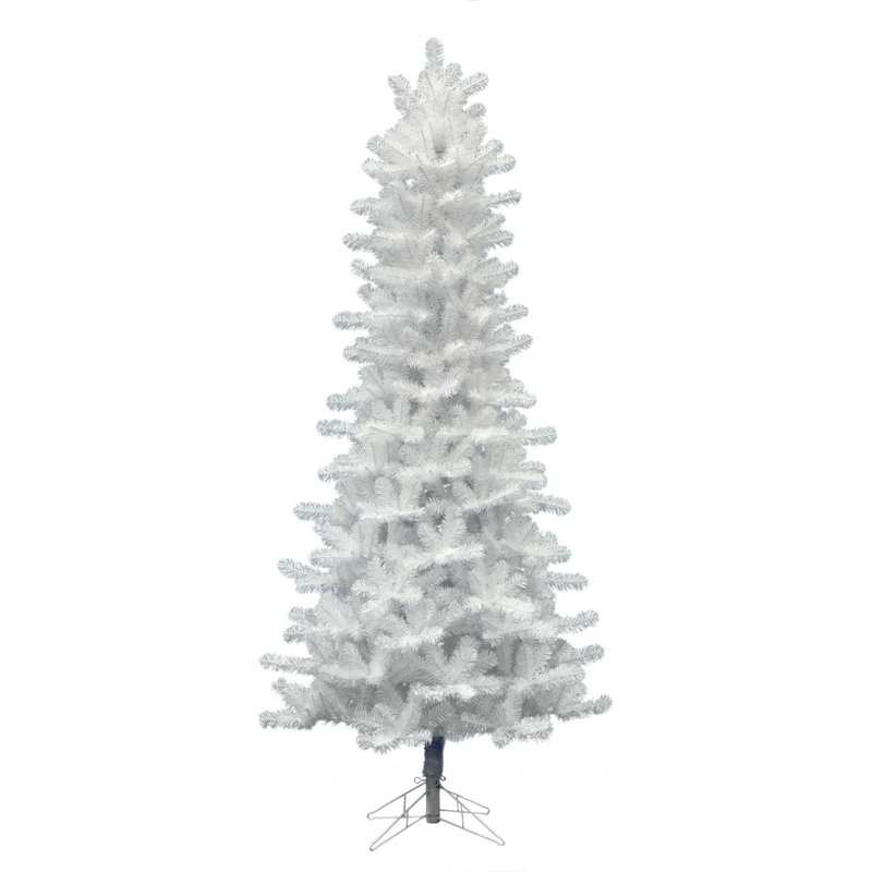 Crystal White Pine Artificial Christmas Tree with LED Multi Colored Lights with Stand, 6.5' H, Multi-colored LED