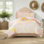 Ensemble de literie rose en arc-en-ciel, ensemble d'édredon simple / simple en microfibre XL