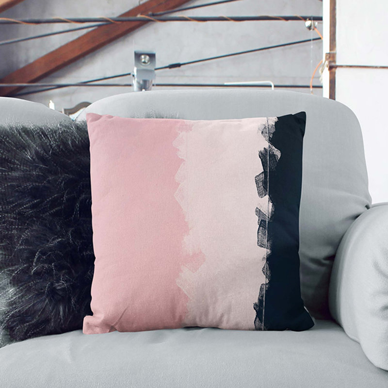 Elation of Deisre in Abstract Cushion with Filling, 40cm H x 40cm W x 15cm D, Stone