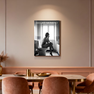 «Bright Moment», femme dans la salle de bain, art mural noir et blanc sur toile, reproduction de photo moderne pour le salon, la chambre à coucher ou la salle de bain