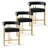 Mair Set of 3 Luxurious 25" Faux Leather Solid back Gold Tripod Base Counter Stool