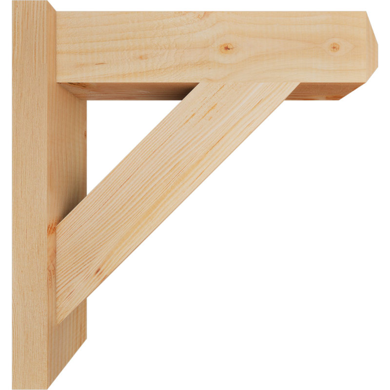 Traditional Craftsman Rustic Wood Outlooker, 18" D x 18" H, 5 1/2" W Douglas Fir (Smooth)