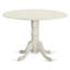 L'ensemble de table de salle à manger 5 pièces comprend une table de cuisine ronde avec Dropleaf et 4 chaises de salle à manger Parson en simili cuir pour étang, 42 x 42 po, lin blanc-1238114378-1278237287-1278237286