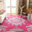 Tapis ikat en laine / viscose / coton noué à la main Stone Stone rose / blanc-1135711268