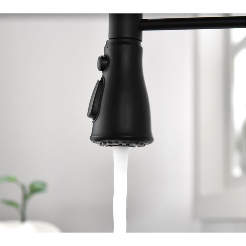 Matte Black Stainless Steel Touch Kitchen Faucet With Pull-Down , 360-Degree Rotating Spray Head For Comprehensive Sink Cleaning Concept, Corrosion Resistance And Rust Proof Quality, Convenient Water