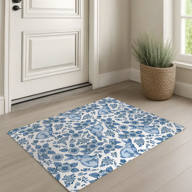 Paillasson Bunny Toile, Bleu, L 24 po x L 36 po 