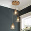 Amedeo 3 - Light Cluster Cone Gold Dining Room Pendant ETL Certified