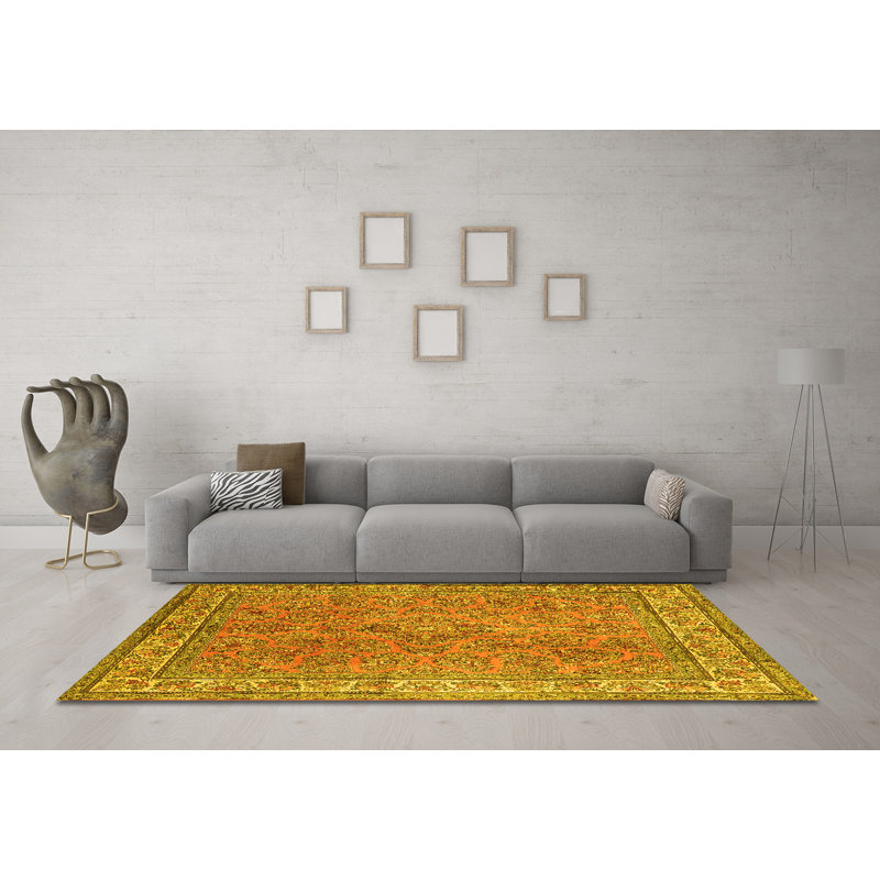 Washable Oriental Indoor Rug, Round 3'