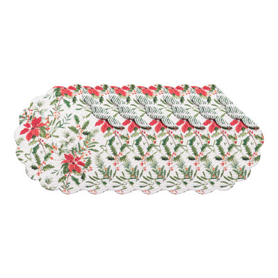 Addasyn Poinsettia Round Placemat S/6