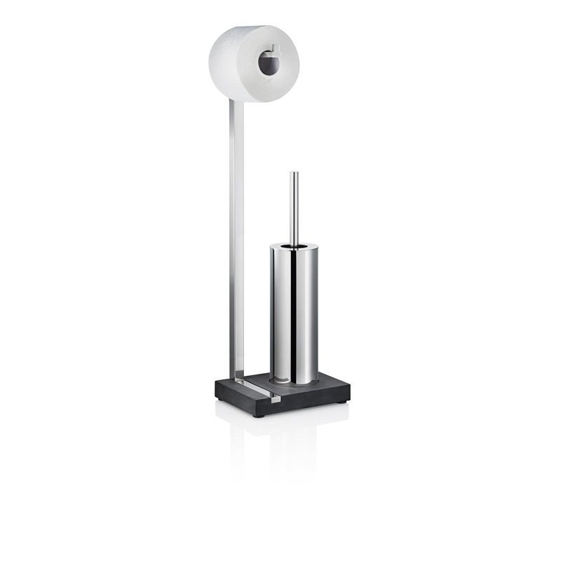 Polished Stainless Steel Free Standing Toilet Butler with Brush
