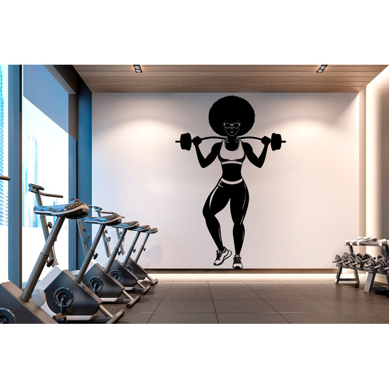 Adhésif décoratif gym, H 22 po x l 35 po, Noir mat