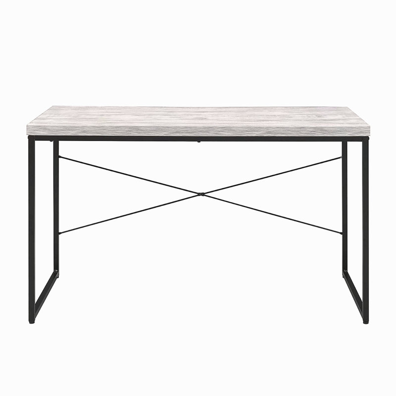 Bureau d'écriture rectangulaire en faux béton, Blanc