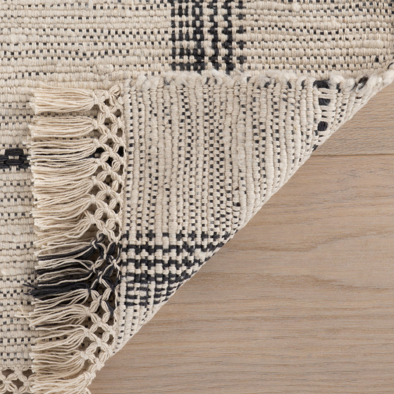 Zole Plaid Handmade Cotton Rug, Rectangle 6' x 9'