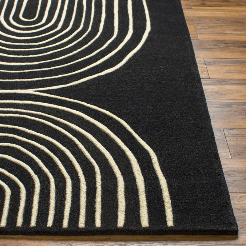 Batasi Hand Tufted Wool Geometric Indoor Rug, Rectangle 5' x 7'6"