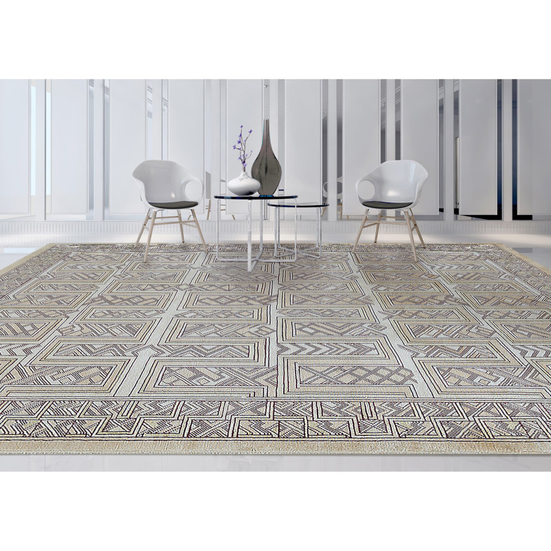 Hand-Knotted High-Quality Gray Area Rug