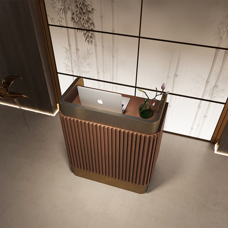 Bureau de réception contemporain en bois manufacturé Contemporary, H 43,31 po x L 39,37 po x l 16,54 po