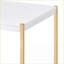 Blanc et blanc Table basse dorée minimaliste avec pieds en métal - plateau en composite de 53 mm, facile à assembler et amp; Dégagement de 16 po