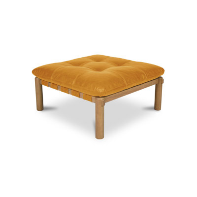 Tyson  37" W Square Top Grain Genuine Leather Ottoman