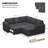 Rafael Velvet Chenille U-Shaped Modular Sleeper Sectional with Storage Ottoman -101956833