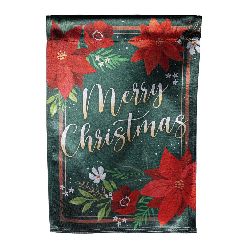 Drapeau floral de jardin Joyeux Noël lustré