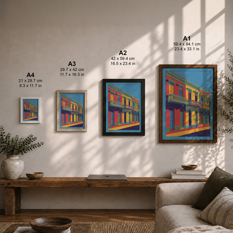 Colonial Facade Maximalist - Print, Unframed, A2 - 59.4 x 42.0 cm