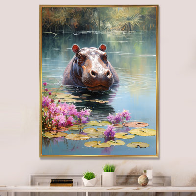 Art mural africain, Hippopotames d'Afrique - Hippopotame