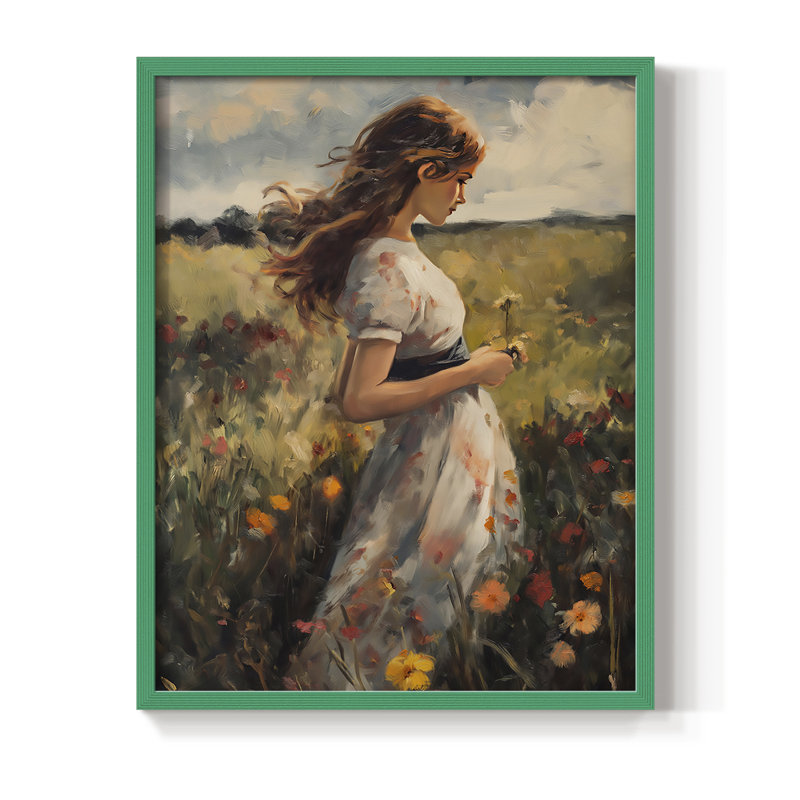 Reproduction encadrée WOMEN Series CCLxxIV - bois massif, H 30 po x l 24 po, Vert