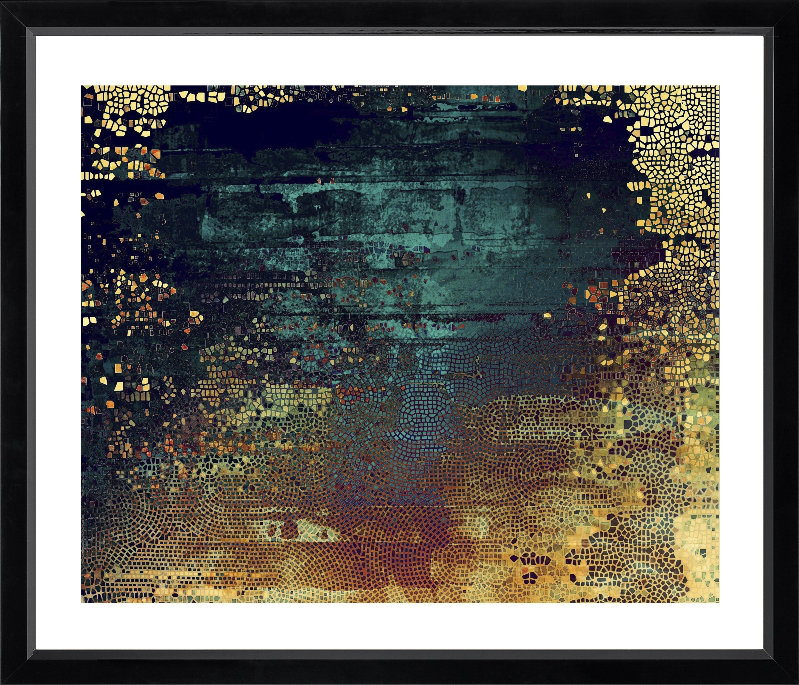 Textured Abstract - Single Picture Frame Print, 205.74 cm H x 167.64 cm W, Gloss Black
