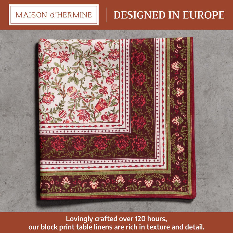 Serviettes 100 % coton Maison d'Hermine Réveillon Au Jardin - 20 po x 20 po