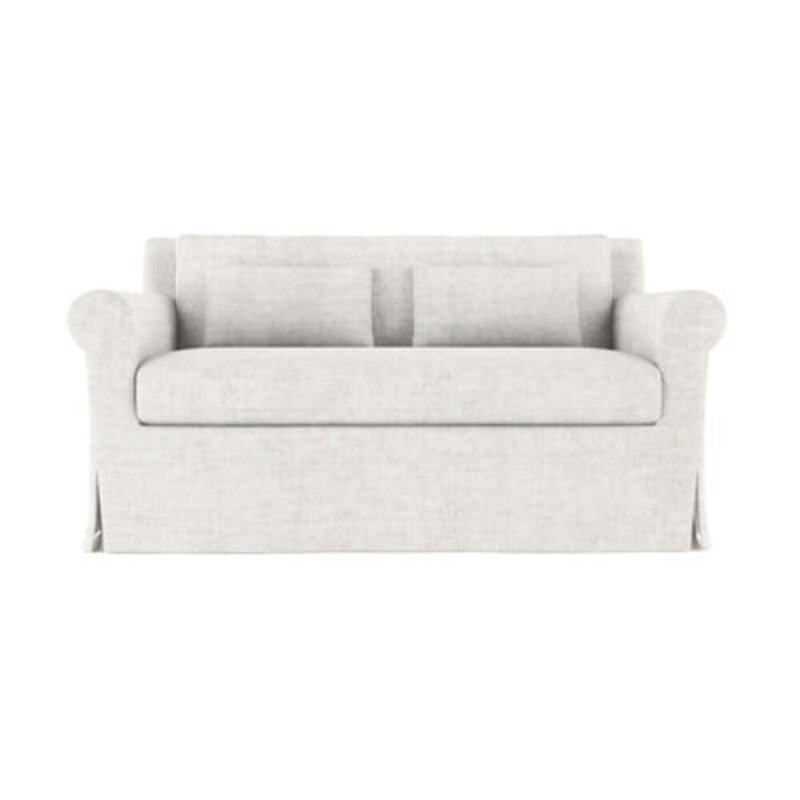 Causeuse à accoudoirs arrondis Ludlow, H 34 po x l 60 po x P 38 po, Velours écrasé albâtre, Naturel