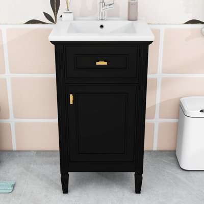 Meuble-lavabo de 20 pouces avec lavabo, tablette réglable et tiroir inclinable