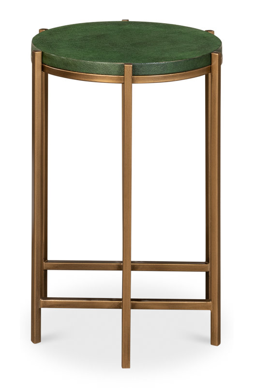 Shagreen End Table, Green
