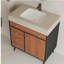 Meuble-lavabo autoportant moderne avec lavabo en céramique et plateau en pierre frittée